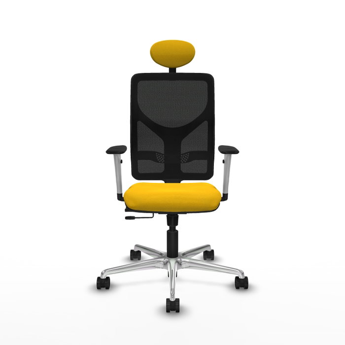 PIQUERAS Y CRESPO Silla de oficina Motilla con mecanismo Sincro/Traslack Amarillo y Negro