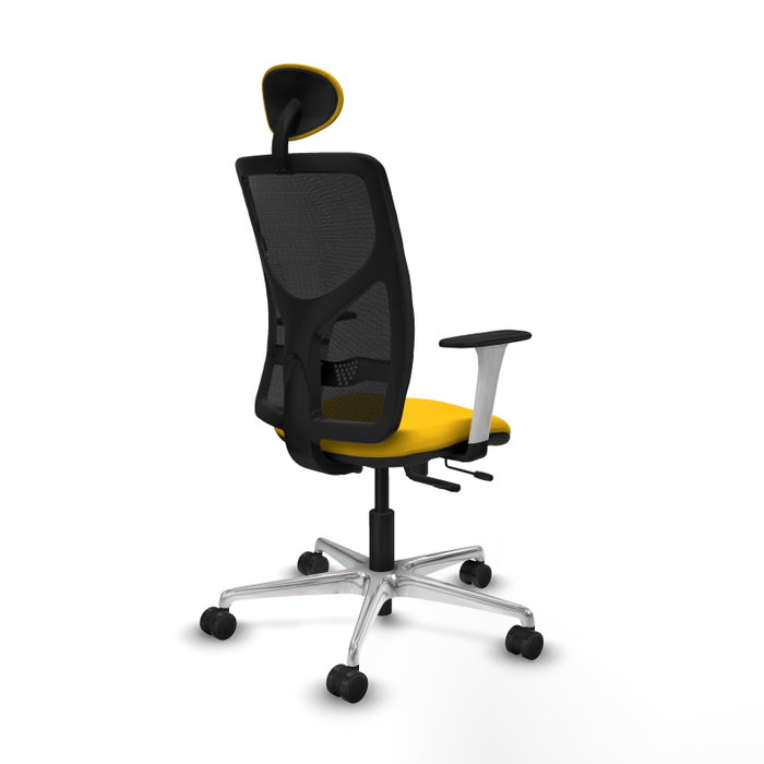 PIQUERAS Y CRESPO Silla de oficina Motilla con mecanismo Sincro/Traslack Amarillo y Negro