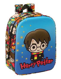 Mochila Escolar Harry Potter Azul Multicolor 22 x 27 x 10 cm 3D