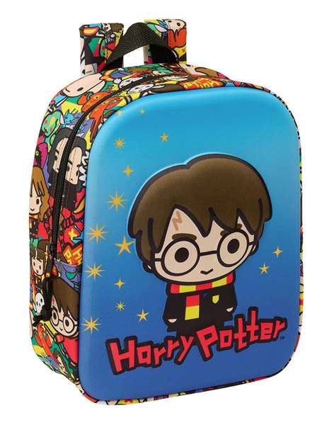 Safta Mochila Guardería 3D Harry Potter con Bolsillo de Red 22x27x10 cm