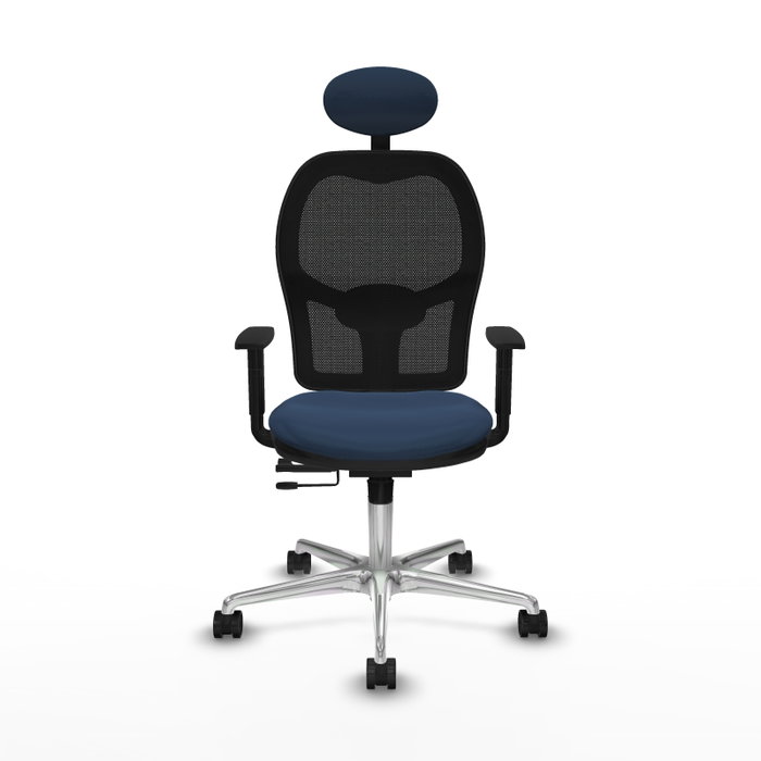 PIQUERAS Y CRESPO Silla de oficina Jorquera con mecanismo Sincro/Traslack Azul marino y Negro