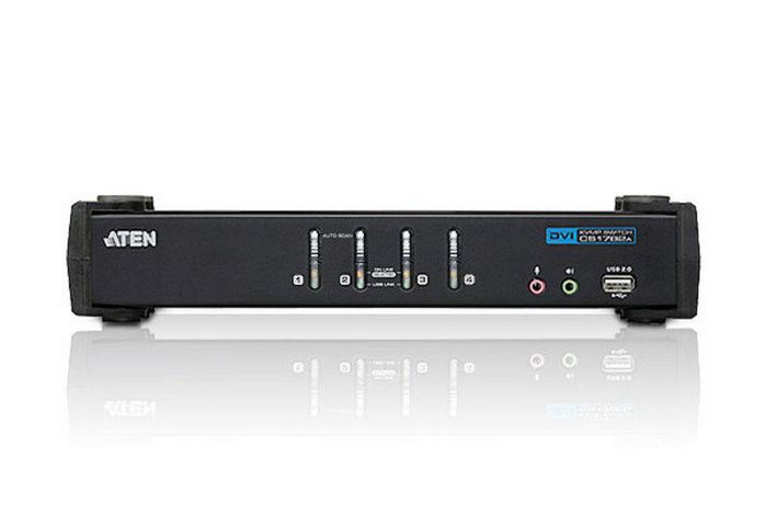 Aten CS1764A Interruptor KVM de 4 Puertos con DVI y Hub USB 2.0