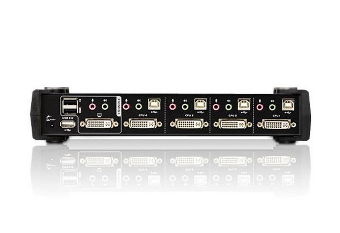 Aten CS1764A Interruptor KVM de 4 Puertos con DVI y Hub USB 2.0
