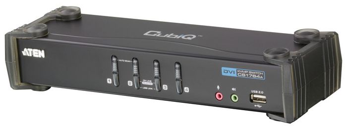 Aten CS1764A Interruptor KVM de 4 Puertos con DVI y Hub USB 2.0