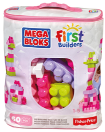 Hasbro Bolsa de Construcción 60 Bloques Mega Bloks Rosa