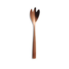 Comas Tenedor para Servir o Buffet 26.5 cm en Acero Inoxidable con Acabado Cobre