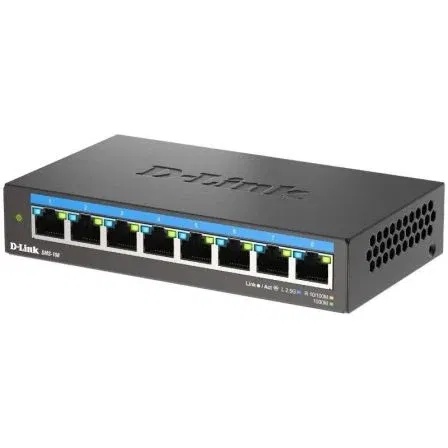 D-Link DMS-108 Switch de Sobremesa 8 Puertos Multigigabit 2.5G (10/100/1000/2500 Mbps) No Gestionado Plug and Play, Ideal para Wi-Fi 6 y NAS