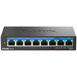 D-Link DMS-108 Switch de Sobremesa 8 Puertos Multigigabit 2.5G (10/100/1000/2500 Mbps) No Gestionado Plug and Play, Ideal para Wi-Fi 6 y NAS