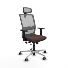 PIQUERAS Y CRESPO Silla de oficina Haches con mecanismo Sincro/Traslack Marrón y Gris