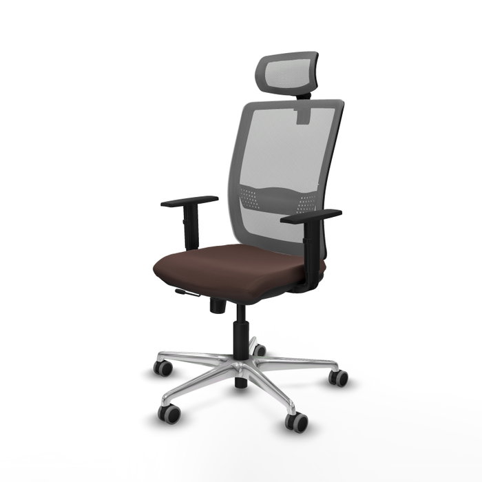 PIQUERAS Y CRESPO Silla de oficina Haches con mecanismo Sincro/Traslack Marrón y Gris