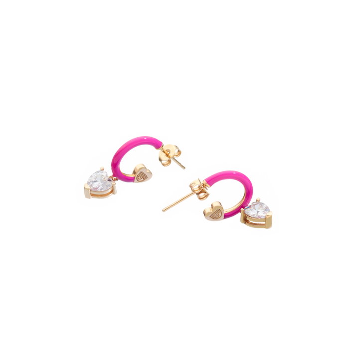 Chiara Ferragni Pendientes Infinity Love Dorado con Heart Stone Chiara Ferragni Pendientes Infinity Love Dorado con Heart Stone