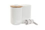 DKD Home Decor Baño Set de 2 Piezas Blanco Natural 7 x 16 x 7 cm Ps Bambu