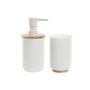 DKD Home Decor Set de Baño de 2 Piezas en Bambú y PS Blanco
