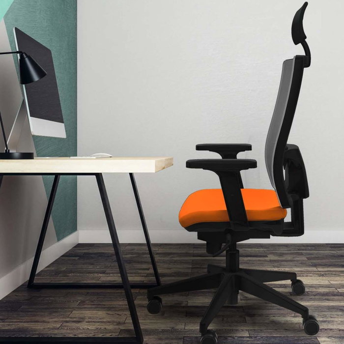 PIQUERAS Y CRESPO Silla de oficina Horna con mecanismo Sincro, Azul y Negro