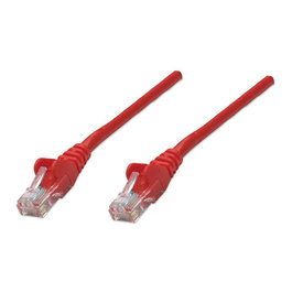 Intellinet Patch Cable de red RJ45 Cat6 1 m U/UTP Rojo con Hebelschutz y Contactos Dorados
