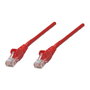 Intellinet Patch Cable de red RJ45 Cat6 1 m U/UTP Rojo con Hebelschutz y Contactos Dorados