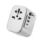 Ewent EW1475 Enchufe Adaptador Universal de Viaje con 2 Puertos USB-A y 1 USB-C, Compatible con USA, UK, UE, AUS, China y +224 Países, Blanco