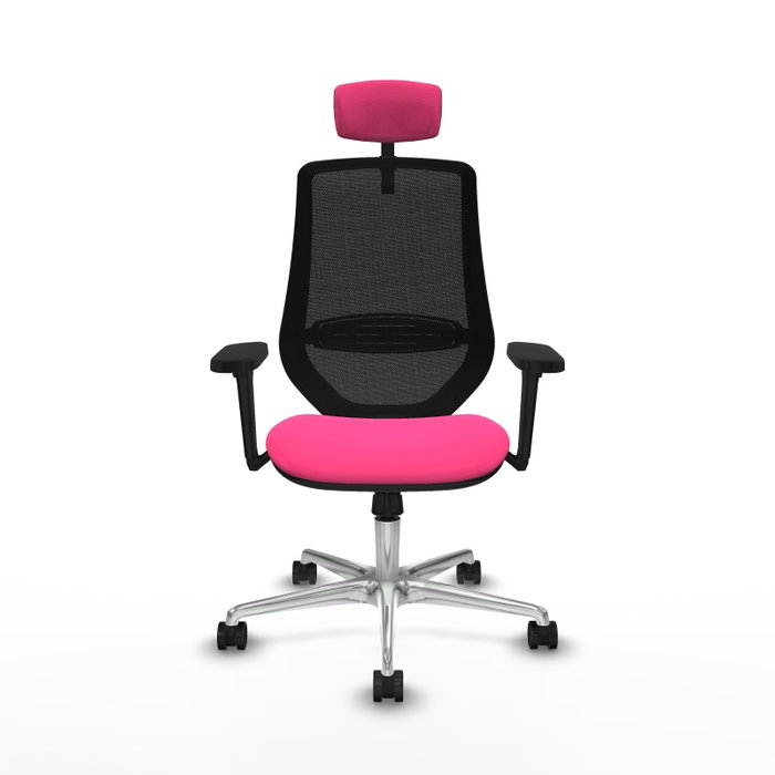 PIQUERAS Y CRESPO Silla de oficina Mardos con mecanismo Sincro, Rosa y Negro