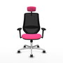 PIQUERAS Y CRESPO Silla de oficina Mardos con mecanismo Sincro, Rosa y Negro