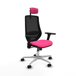 PIQUERAS Y CRESPO Silla de oficina Mardos con mecanismo Sincro, Rosa y Negro