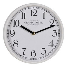 Ixia Reloj Decorativo Blanco de Madera y Cristal