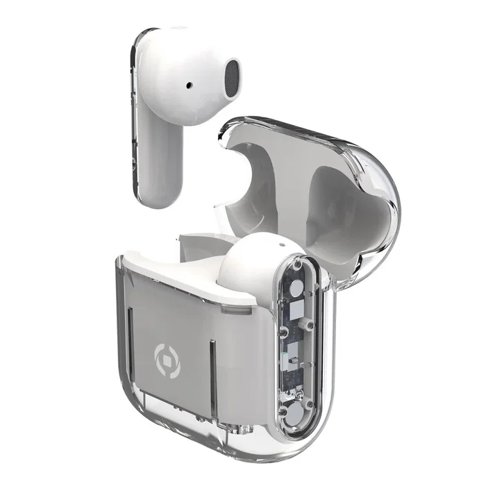 Celly Auriculares True Wireless Stereo (TWS) Sheer Transparente, Blanco