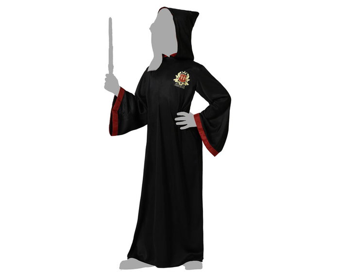 Disfraz Túnica Negra Estudiante de Magia Unisex Infantil 5-6 Años Disfraz Túnica Negra Estudiante de Magia Unisex Infantil 5-6 Años