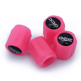 Occ Sport OCCLEV003 - Juego de 4 Tapones para Válvula LED Fluorescentes, Color Rosa, Material ABS, 3 x 1.5 cm, Universal