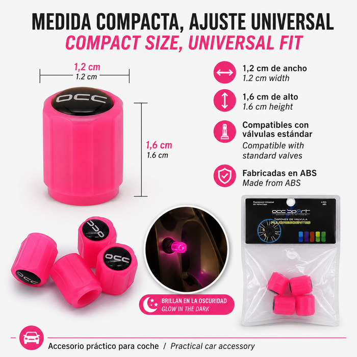 Occ Sport Tapones Válvula LED Rosa