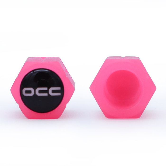 Occ Sport OCCLEV003 - Juego de 4 Tapones para Válvula LED Fluorescentes, Color Rosa, Material ABS, 3 x 1.5 cm, Universal