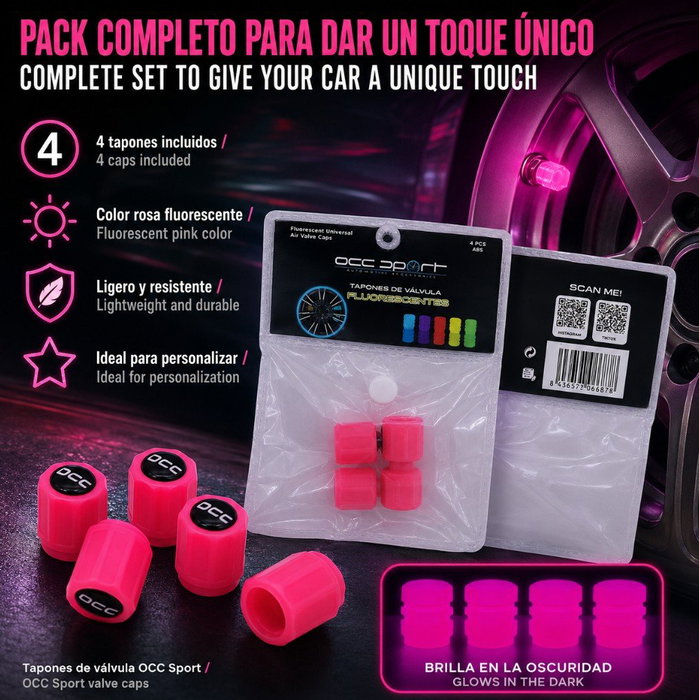 Occ Sport Tapones Válvula LED Rosa