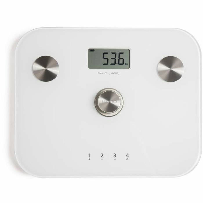 Livoo DOM465W Báscula de impedancia con LCD y 4 perfiles, Blanco Livoo DOM465W Báscula de impedancia con LCD y 4 perfiles, Blanco