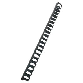 GBC Canutillo Plástico 21 Anillas Paso US 19 mm Negro