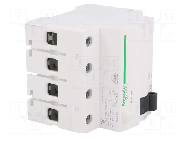 SCHNEIDER ELECTRIC Interruptor diferencial ACTI9 RCD 25A 30mA 4 polos