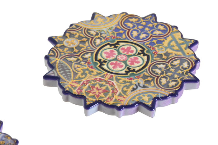 DKD Home Decor Imanes Azulejos Dorado Surtido 6