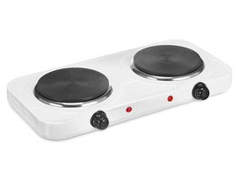 Argon Hornillo Eléctrico Doble Blanco, 2000W, Dimensiones 48 x 27 x 7 cm, Metal (Set de 4)