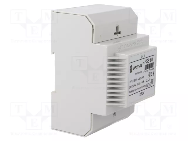 BREVE TUFVASSONS Transformador de red 60VA 230VAC/24V