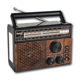 SAMI Radio Vintage Multimedia 3 Bandas - Radio de Transistores con Batería, Solar y Plug