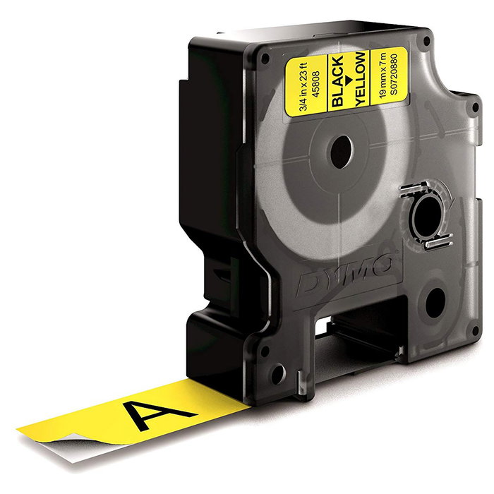 Dymo Cinta D1 Negro sobre Amarillo 19mm x 7m