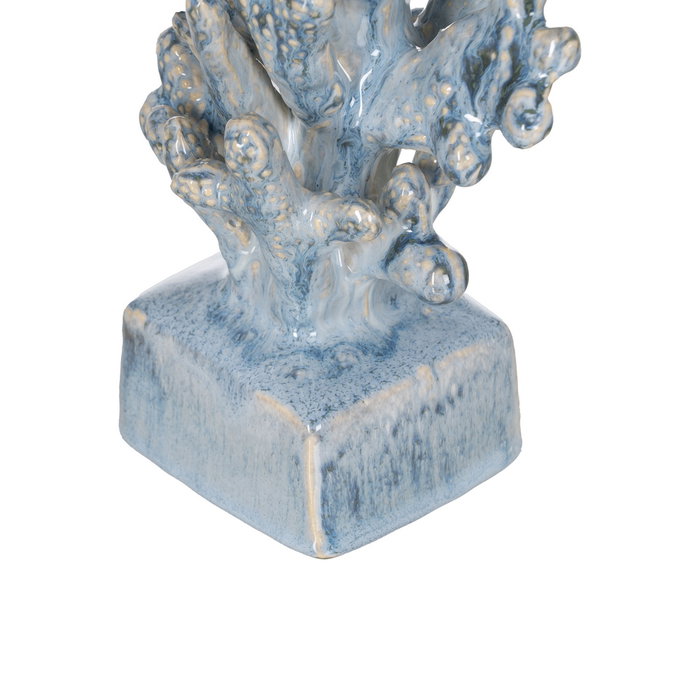 Figura Coral Azul Cerámica Decoración 16,50 X 16,50 X 32 cm