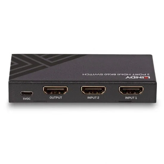 Lindy Switch HDMI 2 Puertos 8K60Hz Soporte HDR HDCP 2.3