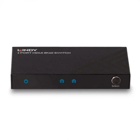 Lindy Switch HDMI 2 Puertos 8K60Hz Soporte HDR HDCP 2.3