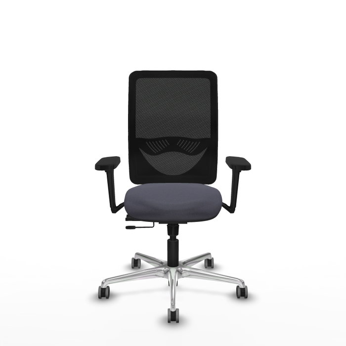 PIQUERAS Y CRESPO Silla de oficina Zulema con mecanismo Sincro/Traslack, Gris oscuro y Negro
