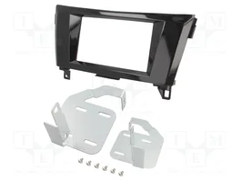ACV Bastidor de montaje de radio 2 DIN para Nissan Qashqai (J11) y X-Trail, negro brillante
