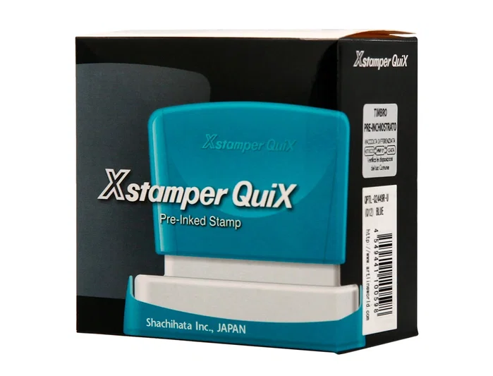 X'stamper Sello Quix Personalizable, Color Azul, Medidas 24x49 mm, Q-12