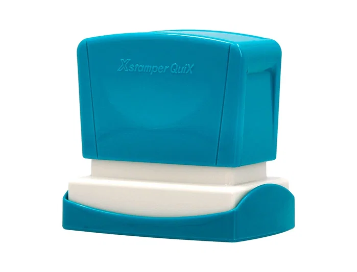 X'stamper Sello Quix Personalizable, Color Azul, Medidas 24x49 mm, Q-12
