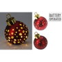 Basics Bola de Navidad LED Roja Mate con Luz Blanca Cálida Ø15 cm