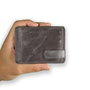 Zoozie Bags Cartera de Piel Auténtica Gris Hecha a Mano con 6 Fundas para Tarjetas, 2 para DNI, Funda para Billetes y Compartimento Secreto