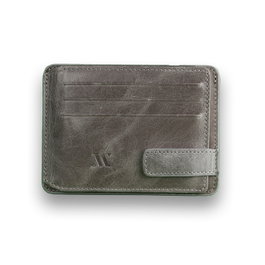 Zoozie Bags Cartera de Piel Auténtica Gris Hecha a Mano con 6 Fundas para Tarjetas, 2 para DNI, Funda para Billetes y Compartimento Secreto