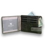 Zoozie Bags Cartera de Piel Auténtica Gris Hecha a Mano con 6 Fundas para Tarjetas, 2 para DNI, Funda para Billetes y Compartimento Secreto